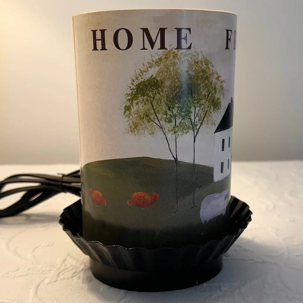 Vintage 90s Christmas Tree Shops Primitive Farmhouse Electric Candle Lamp New